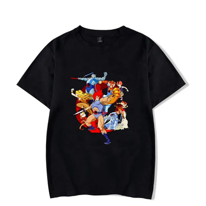 Camiseta luminosa ThunderCat para hombre, moda informal, manga corta, cuello redondo, ropa para hombre, camiseta hipster brillante ThunderCat
