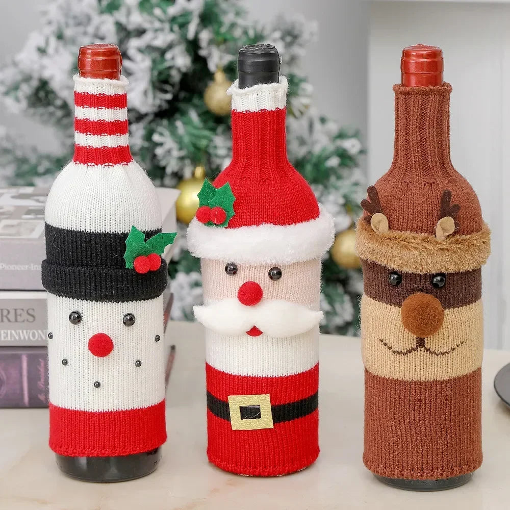 Funda para botella de vino de Papá Noel