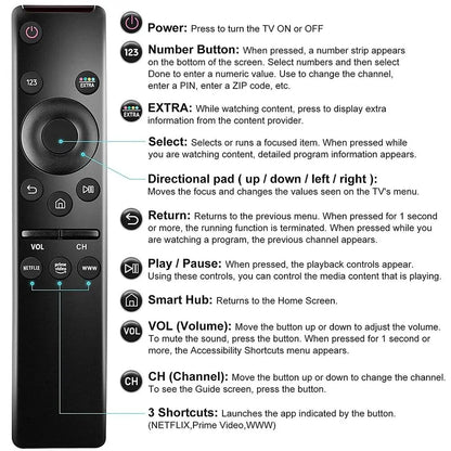 Reemplazo de control remoto inteligente para televisores inteligentes Samsung