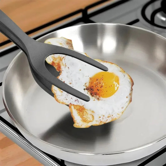 2 in 1 Nylon Spatula Egg Tongs Meat Spatula Tongs Pancake Tongs Kitchen Accessories Cooking Tools