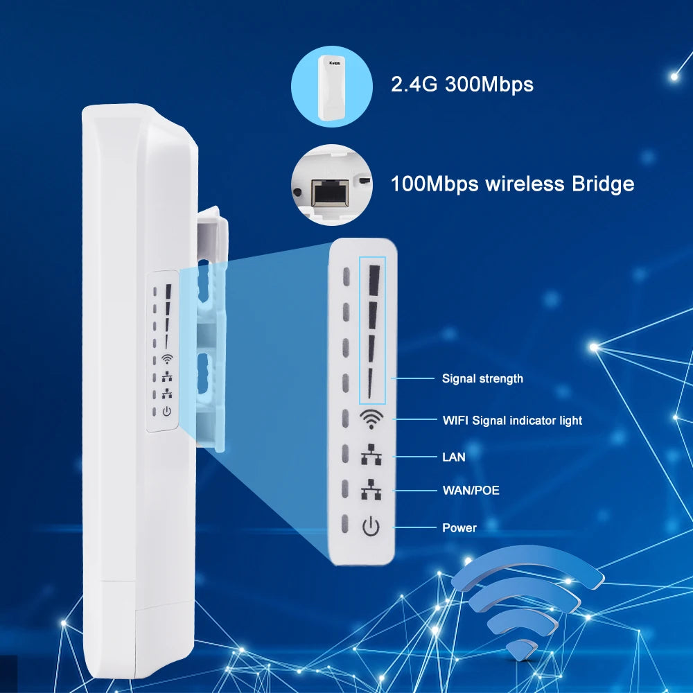 Enrutador Wifi KuWfi de 300 Mbps para exteriores