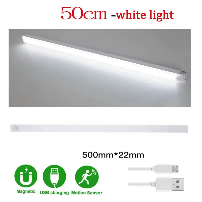 LED Motion Sensor Under Cabinet Light USB Rechargeable LED Night Light for Closet Cabinet Kitchen Wardrobe Cupboard