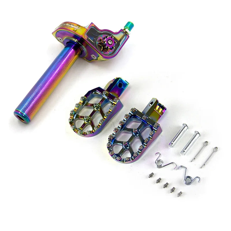 Reposapiés multicolores para motocicleta CNC