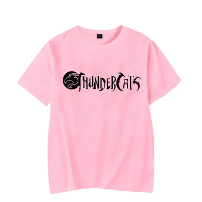 Camiseta luminosa ThunderCat para hombre, moda informal, manga corta, cuello redondo, ropa para hombre, camiseta hipster brillante ThunderCat